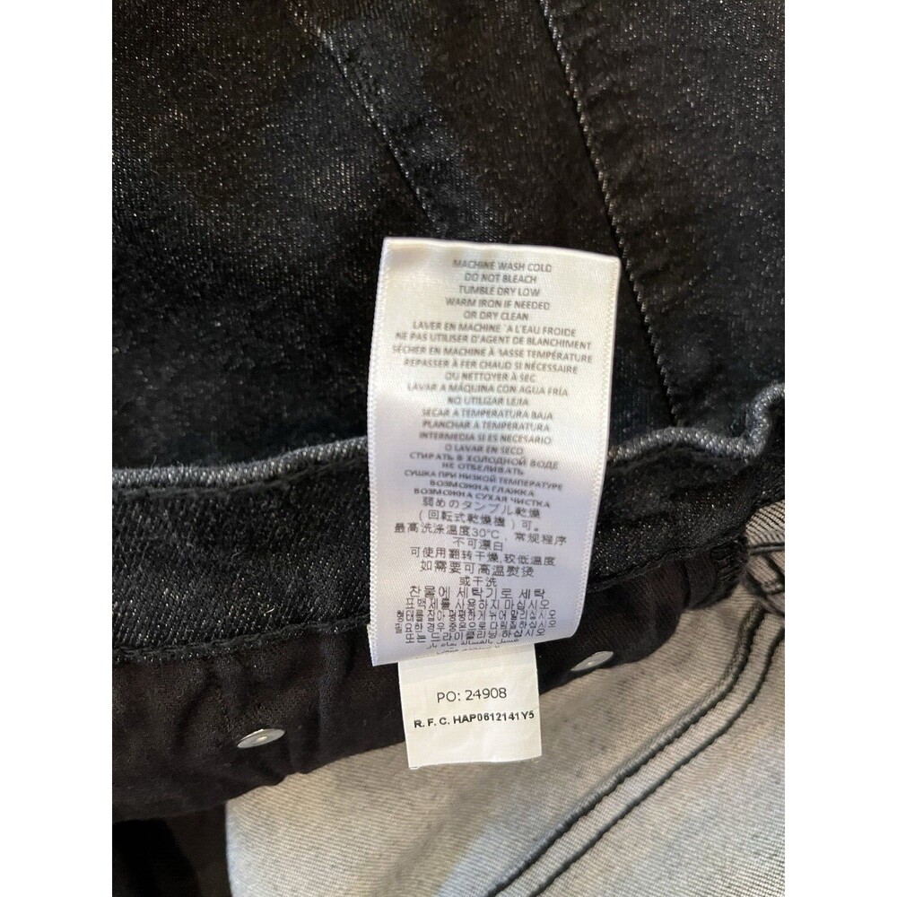 Re/Done womens 70s Stove Pipe Button Fly Jeans size 28 Black 28" inseam $265 - Picture 12 of 12